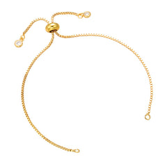 Brass Half finished Adjustable Chain Bracelet Sliding Bracelet chain with Rubber Stopper Beads Expandable Bracelet 1pcs 102850