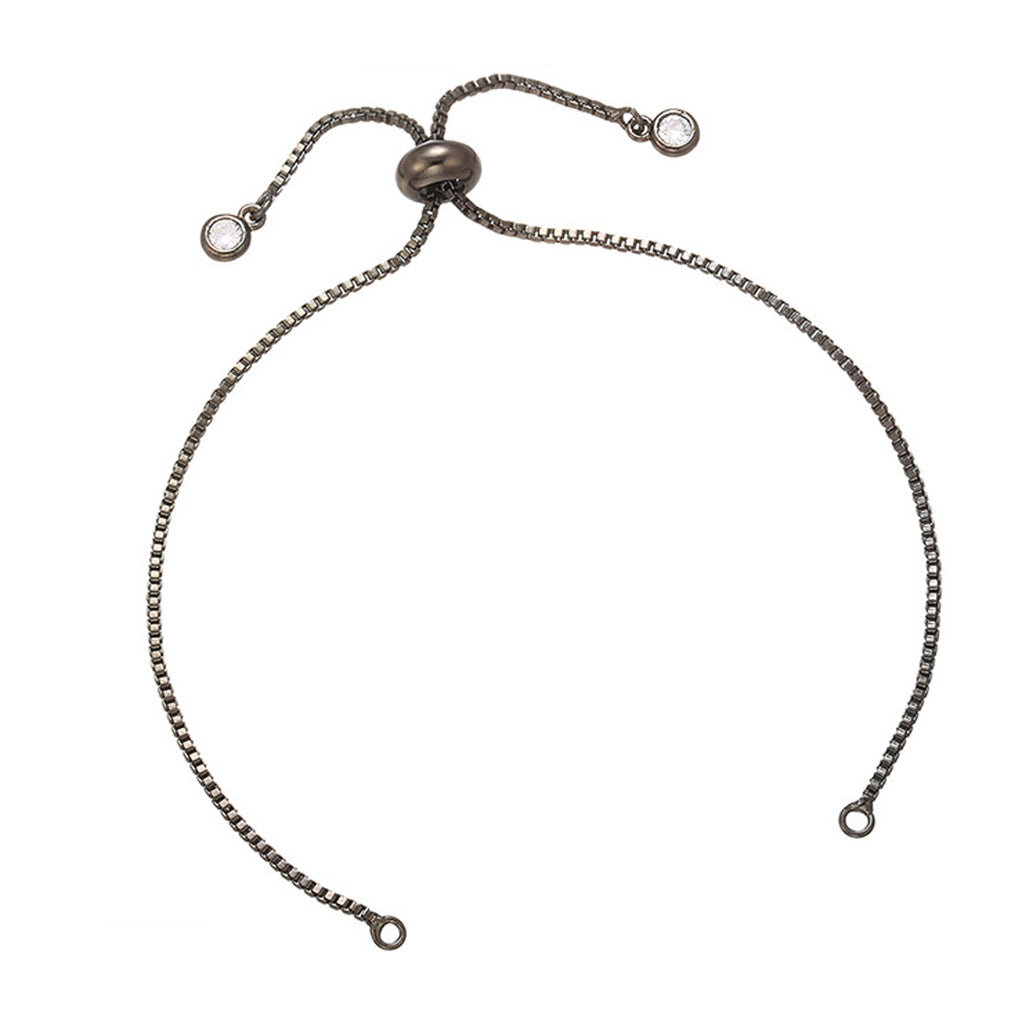 Brass Half finished Adjustable Chain Bracelet Sliding Bracelet chain with Rubber Stopper Beads Expandable Bracelet 1pcs 102850