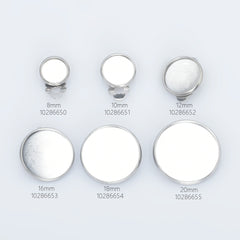 Stainless Steel Ear Clip Earring Base Earring blank trays fit 8/10/12/16/18/20mm Round Bezel Cup for jewelry making 20pcs 102866