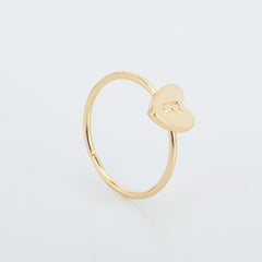 Zinc alloy Adjustable Dainty Initial Ring Personalized Heart Ring Letter Ring golden plated Mother's Day Gift 1pcs 102875