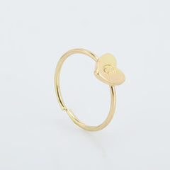 Zinc alloy Adjustable Dainty Initial Ring Personalized Heart Ring Letter Ring golden plated Mother's Day Gift 1pcs 102875