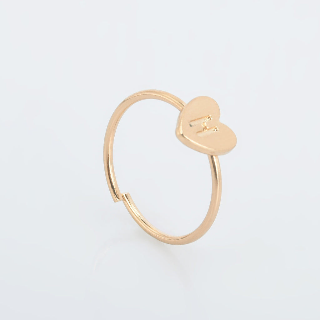 Zinc alloy Adjustable Dainty Initial Ring Personalized Heart Ring Letter Ring golden plated Mother's Day Gift 1pcs 102875