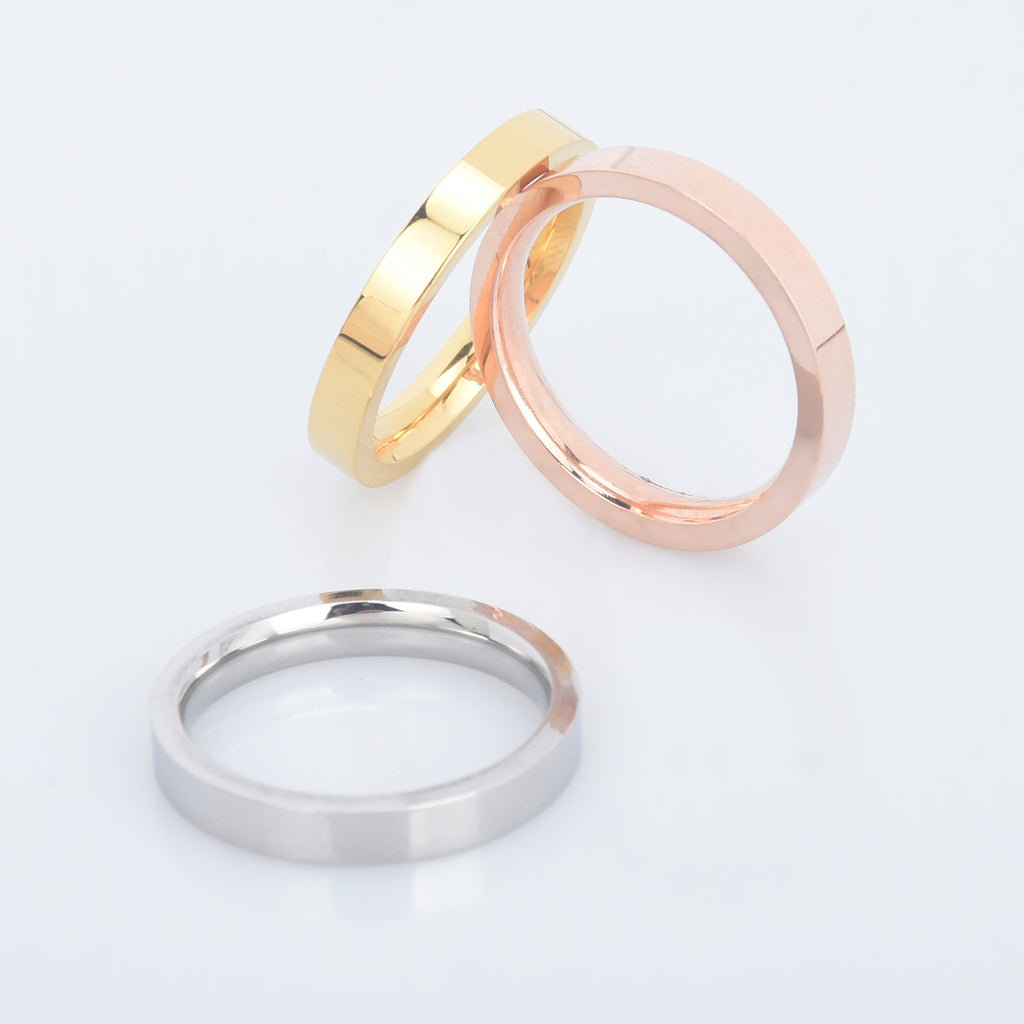 Titanium Ring Blank Stainless Steel Ring 3mm width Ring Base Jewelry Findings pick the color/size 1pcs 1028