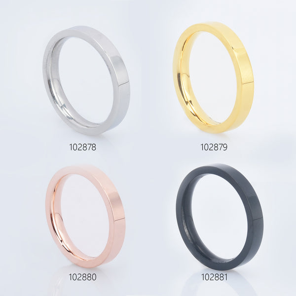 Titanium Ring Blank Stainless Steel Ring 3mm width Ring Base Jewelry Findings pick the color/size 1pcs 1028