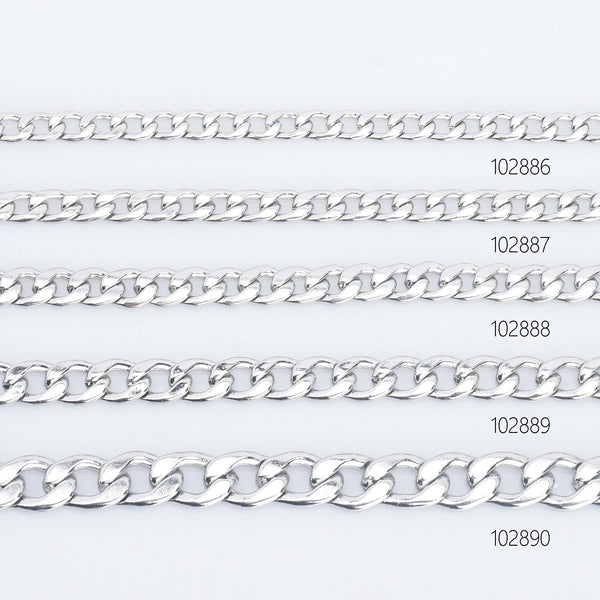 20"/24"/28" Titanium steel chain 5/6/7/8/10mm width Stainless Steel chain Twisted chain Imitation Rhodium Jewelry Making Chain 1pcs 1028