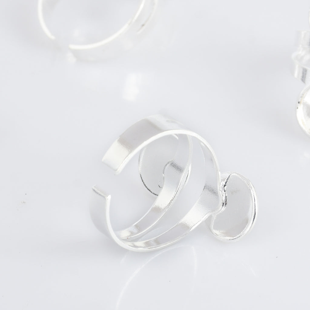 Adjustable Brass Ring Blank Bases Setting Double 10mm Round bezel DIY Jewelry accessories 10pcs 102902