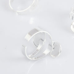 Adjustable Brass Ring Blank Bases Setting Double 10mm Round bezel DIY Jewelry accessories 10pcs 102902