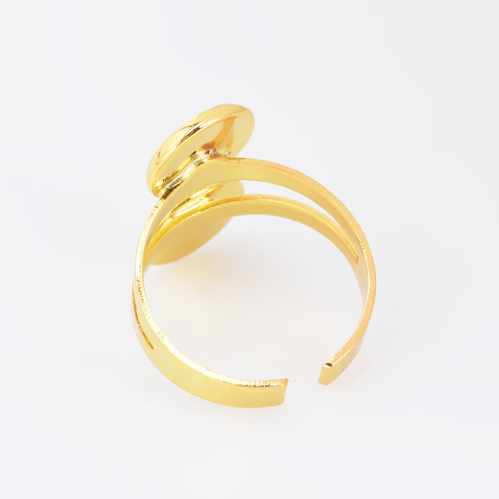 Adjustable Brass Ring Blank Bases Setting Double 10mm Round bezel DIY Jewelry accessories 10pcs 102902