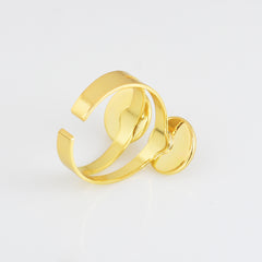 Adjustable Brass Ring Blank Bases Setting Double 10mm Round bezel DIY Jewelry accessories 10pcs 102902