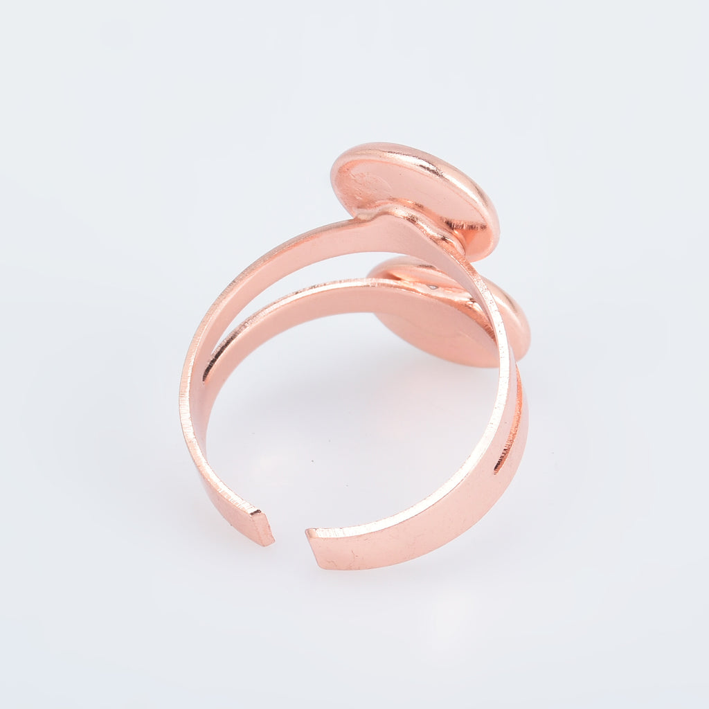 Adjustable Brass Ring Blank Bases Setting Double 10mm Round bezel DIY Jewelry accessories 10pcs 102902