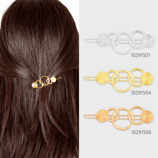 7/8"*2 1/8" Alloy Geometric Hair Clip Minimalist Hair Accessory Circle Hair Clip Barrette Hair Slide 5pcs 102915