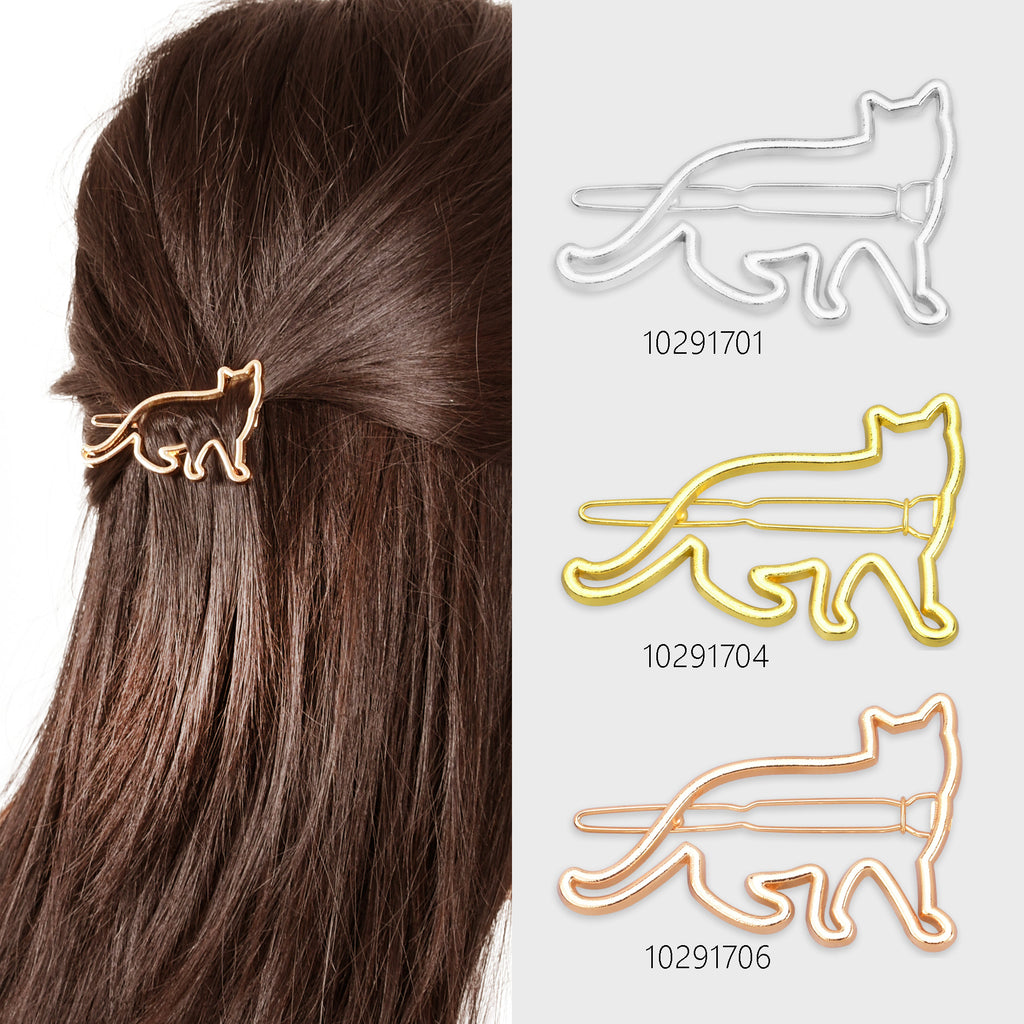 1 1/4"*2 " Alloy Cat Hair Clip Cat Clip geometric Hair Pin diy Hairstyle hair accessory Minimalist Jewelry 5pcs 102917