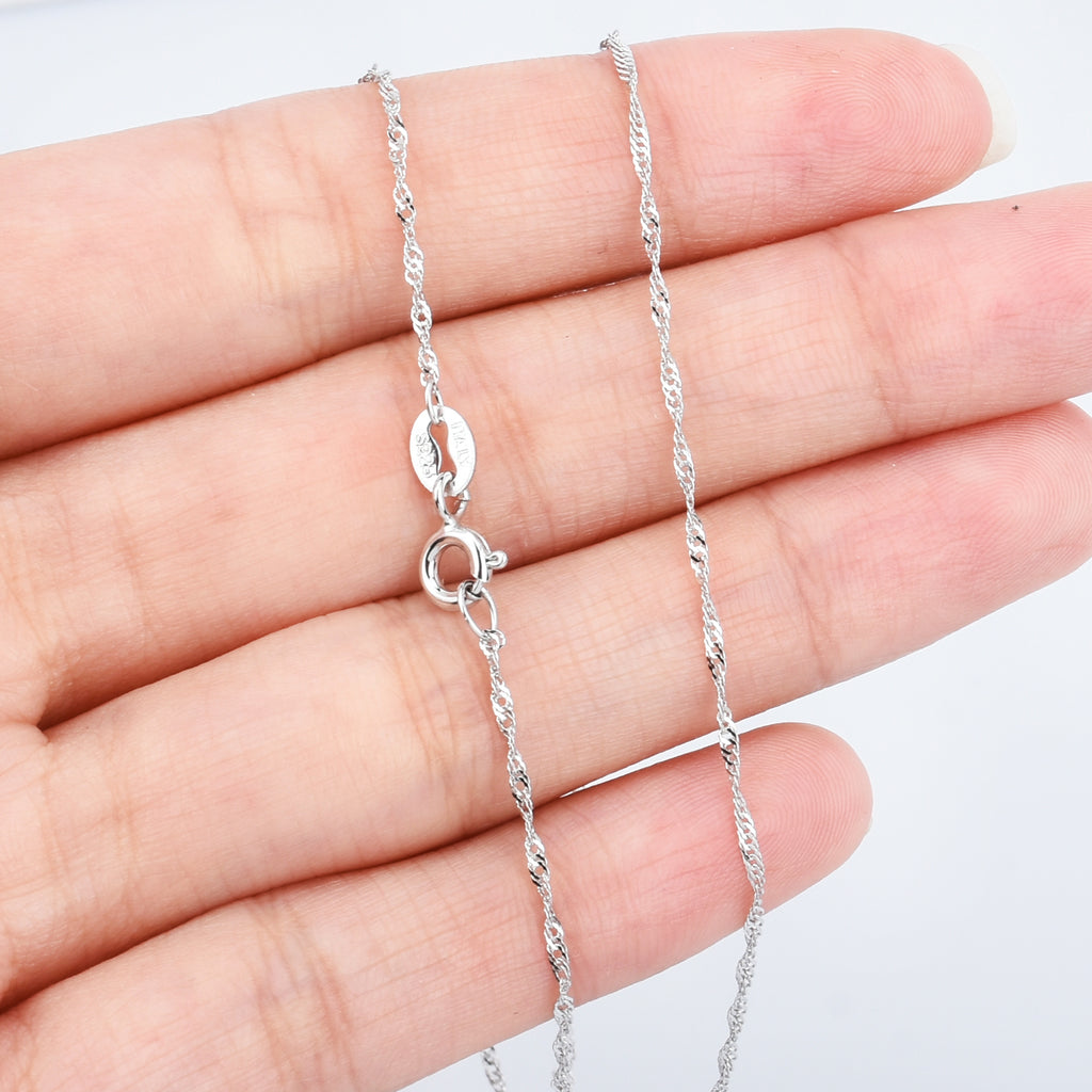 18 Sterling Silver Necklace Chain 925 Silver Chain Necklace Thin Chai –  Rosebeading Official