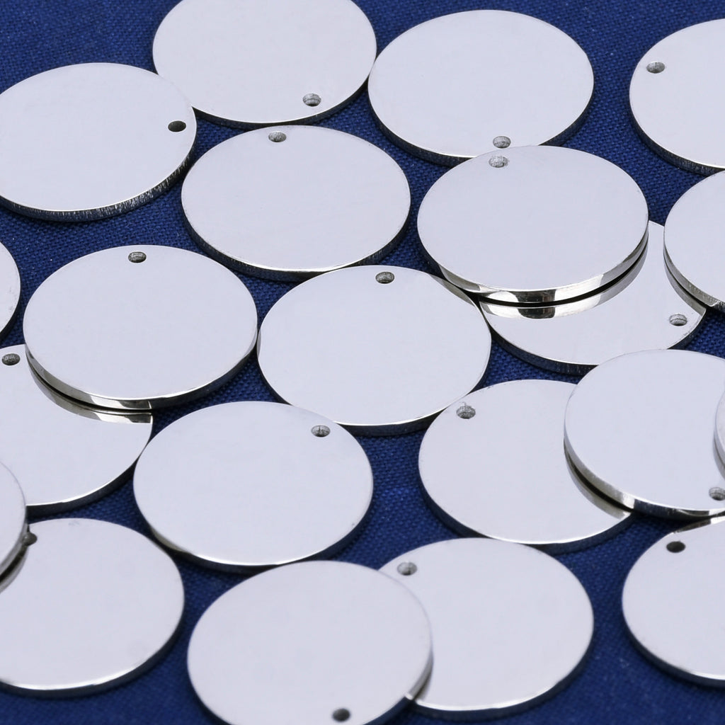 9/16" Stainless Steel Round Stamping Blank Charms stamping discs with hole Personalized Stamping 10pcs 10293850