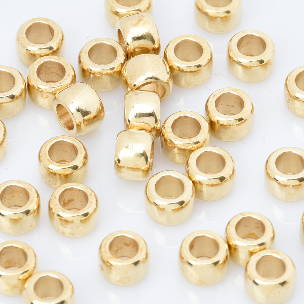 Brass Round Spacer Beads Metal Spacer Beads Spacer Loose Jewelry beads –  Rosebeading Official