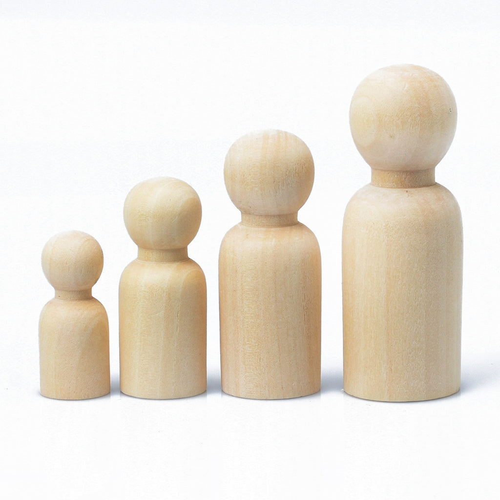20pcs Painted Wooden Peg Dolls Unfinished Blank DIY Doll People