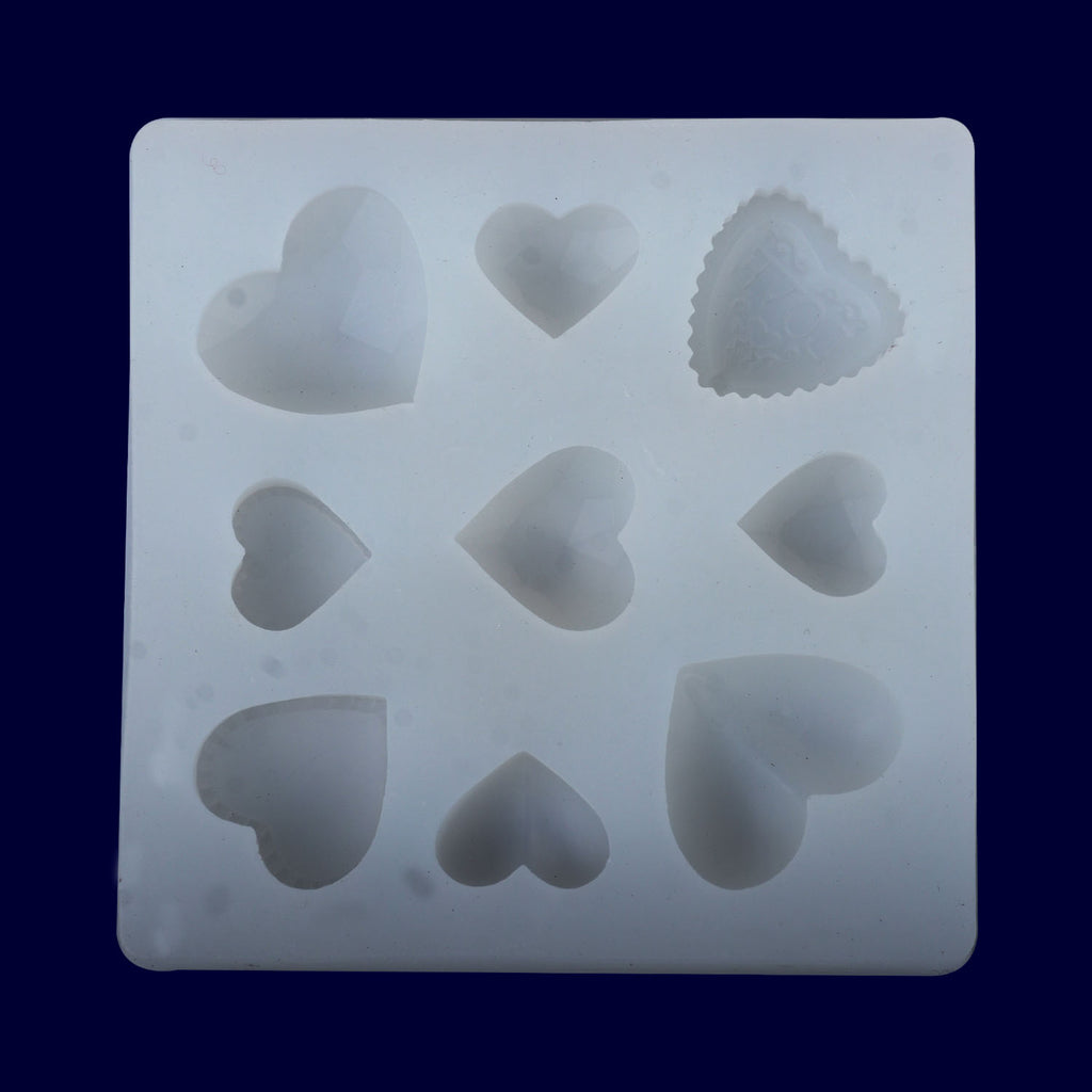 90*90mm 9-Cavity Silicone Heart Mold for Cabochons Kawaii mold DIY Jewelry Mold Craft Supplies 1pcs 10297950