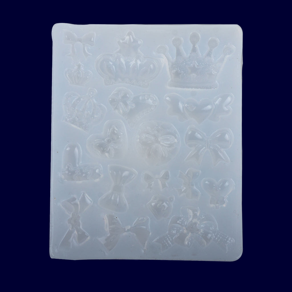 72*90mm Mirror Crown Ribbon Multi Style Silicone Mold Clay UV Epoxy silicone mold handmade 1pcs 10298250