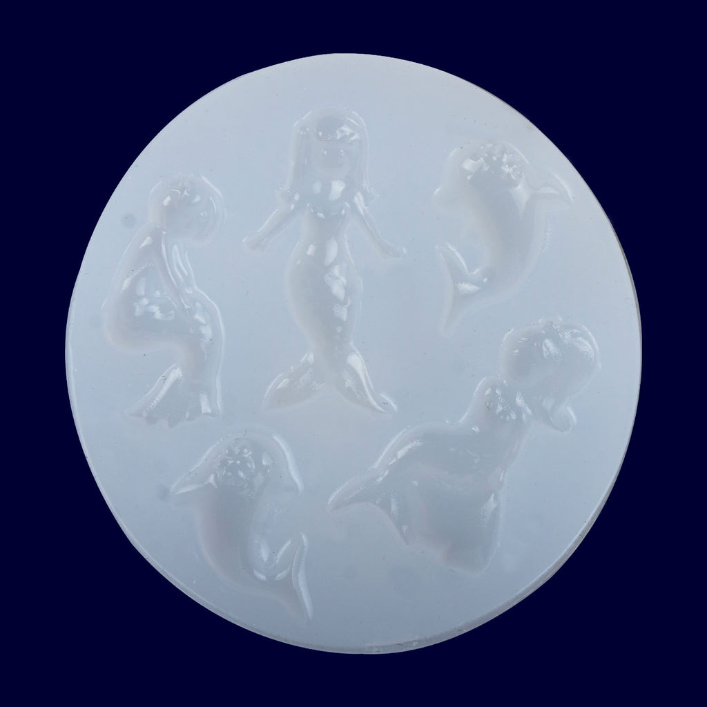 72*76mm Cute Mermaid Girl Dolphin Silicone Mold Clay UV mold Jewelry Mould Toy 1pcs 10298350