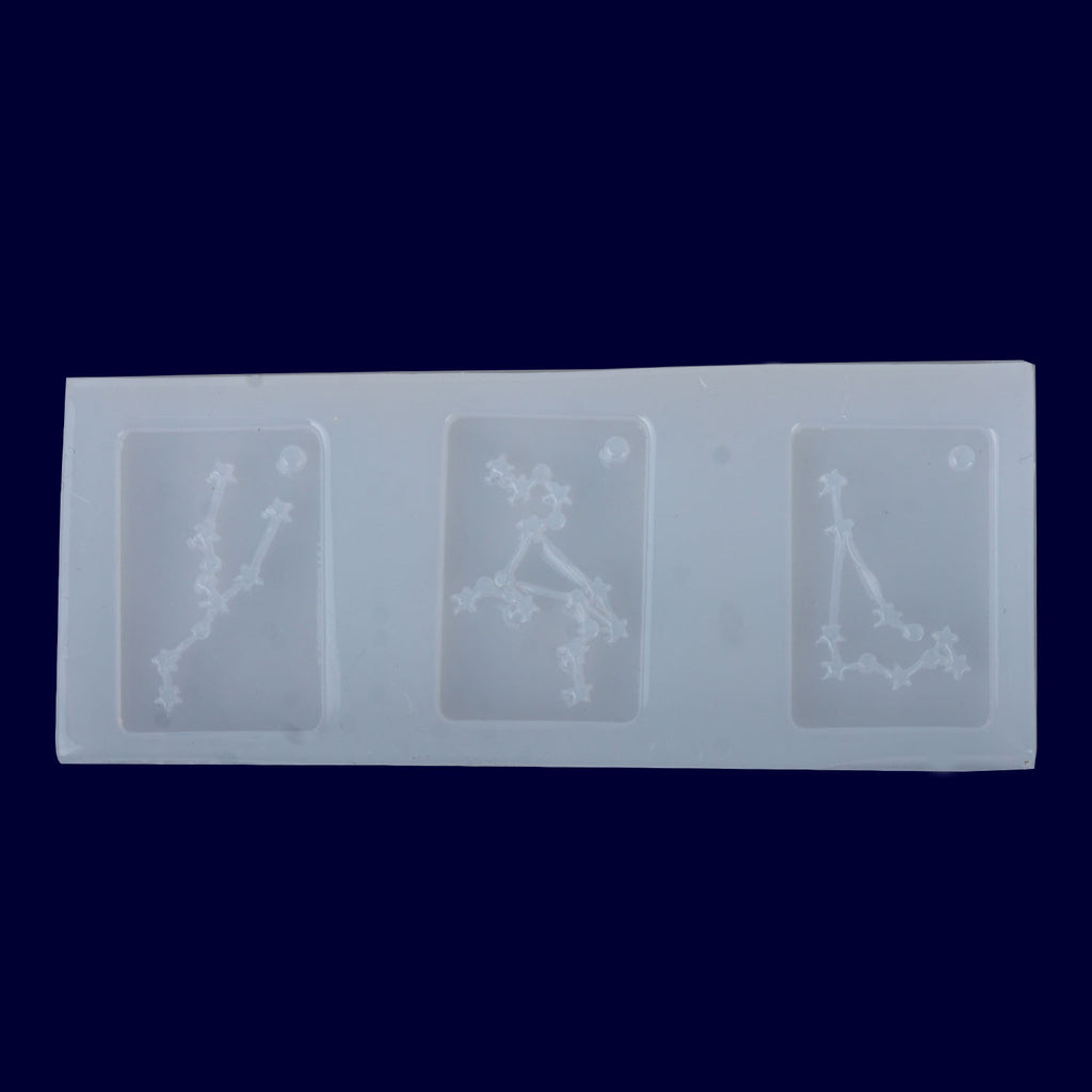 20*30mm Mirror 12 constellations silicone mold with hole Constellation Charm Pendant Keychain UV resin Mold 1pcs 102985