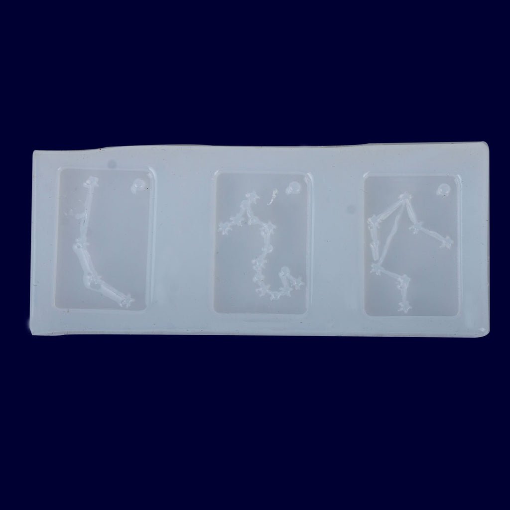 20*30mm Mirror 12 constellations silicone mold with hole Constellation Charm Pendant Keychain UV resin Mold 1pcs 102985