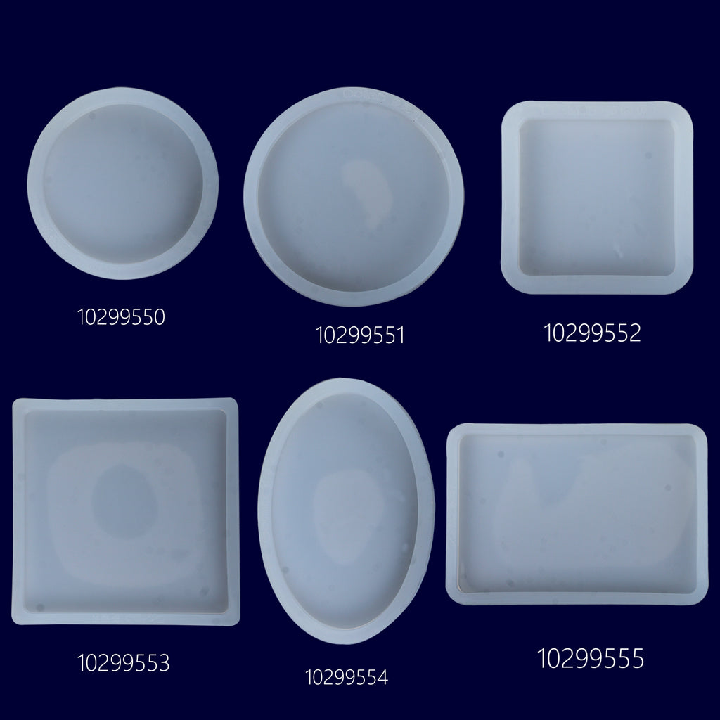 Concrete Coaster Silicone Mold Round Oval Square rectangle Flexible Silicone Mold DIY Crystal Jewelry Clay Mold 1pcs 102995