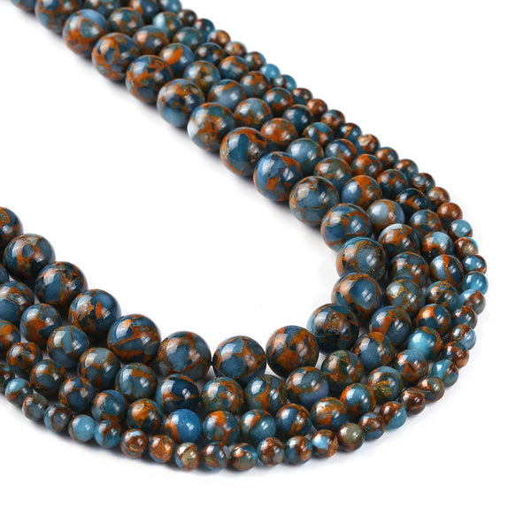 Light blue Goldstone Beads 6 8 10 12mm Round Stone Beads Gems beads for Jewelry Making 15" Full Strand 103025