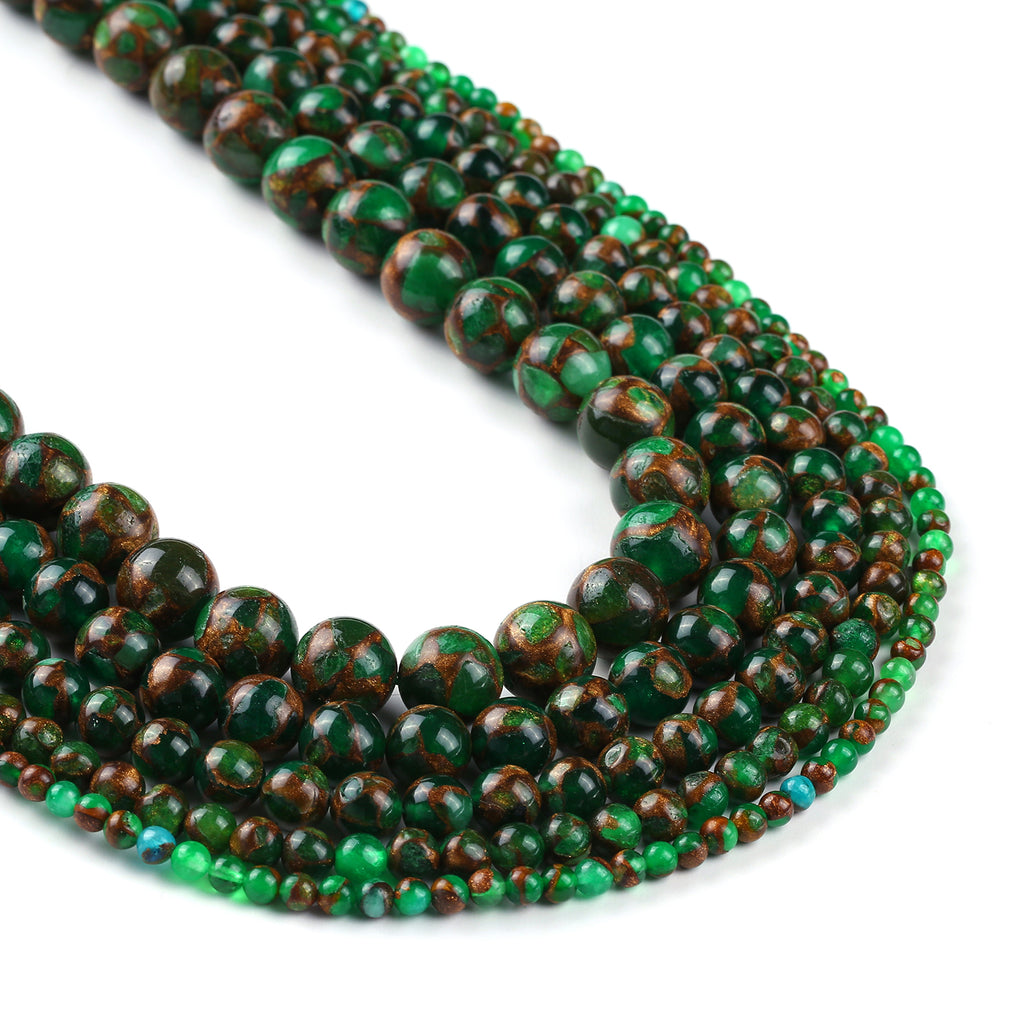 Green Goldstone Beads 4 6 8 10 12mm round Gemstone Beads for Jewelry Making 15