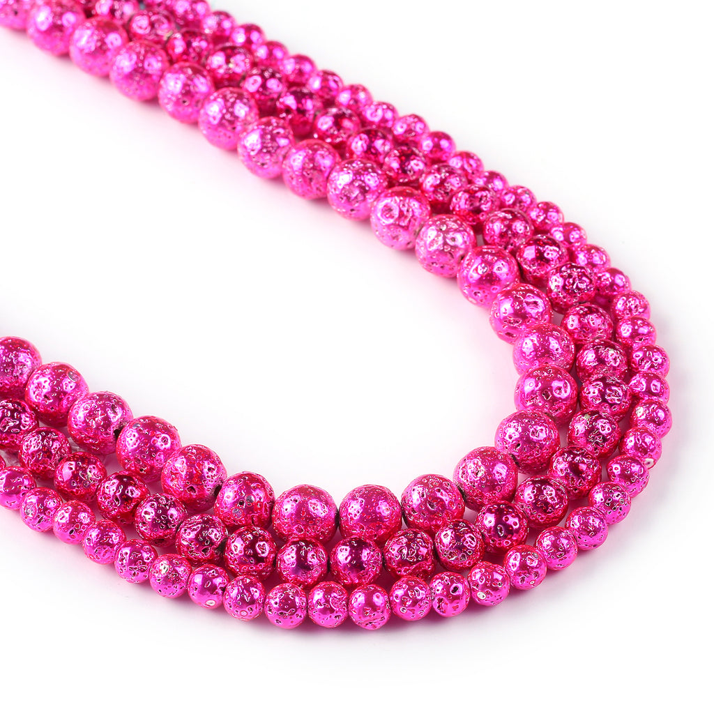 Rose red Lava Beads 6 8 10mm Lava Rock Stone Wholesale Jewelry beads 15" Full Strand 103035