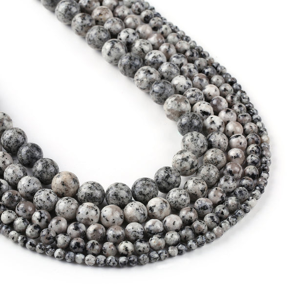 Natural Sesame Stone 4 6 8 10 12mm Gemstone Round Loose Beads 15" Full Strand 103046