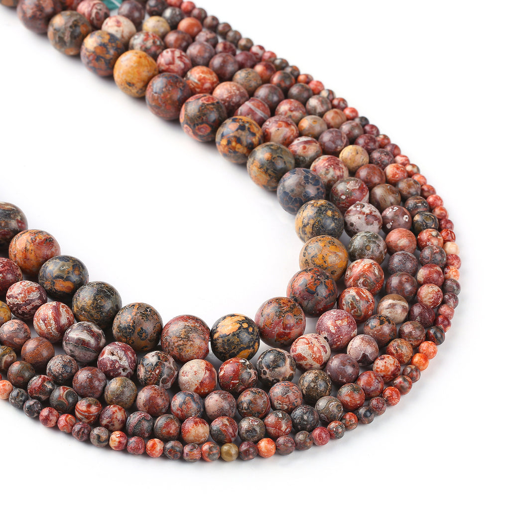 Leopardskin Jasper beads 4 6 8 10 12mm Gemstone Beads for Jewelry Making 15" Full Strand 103048