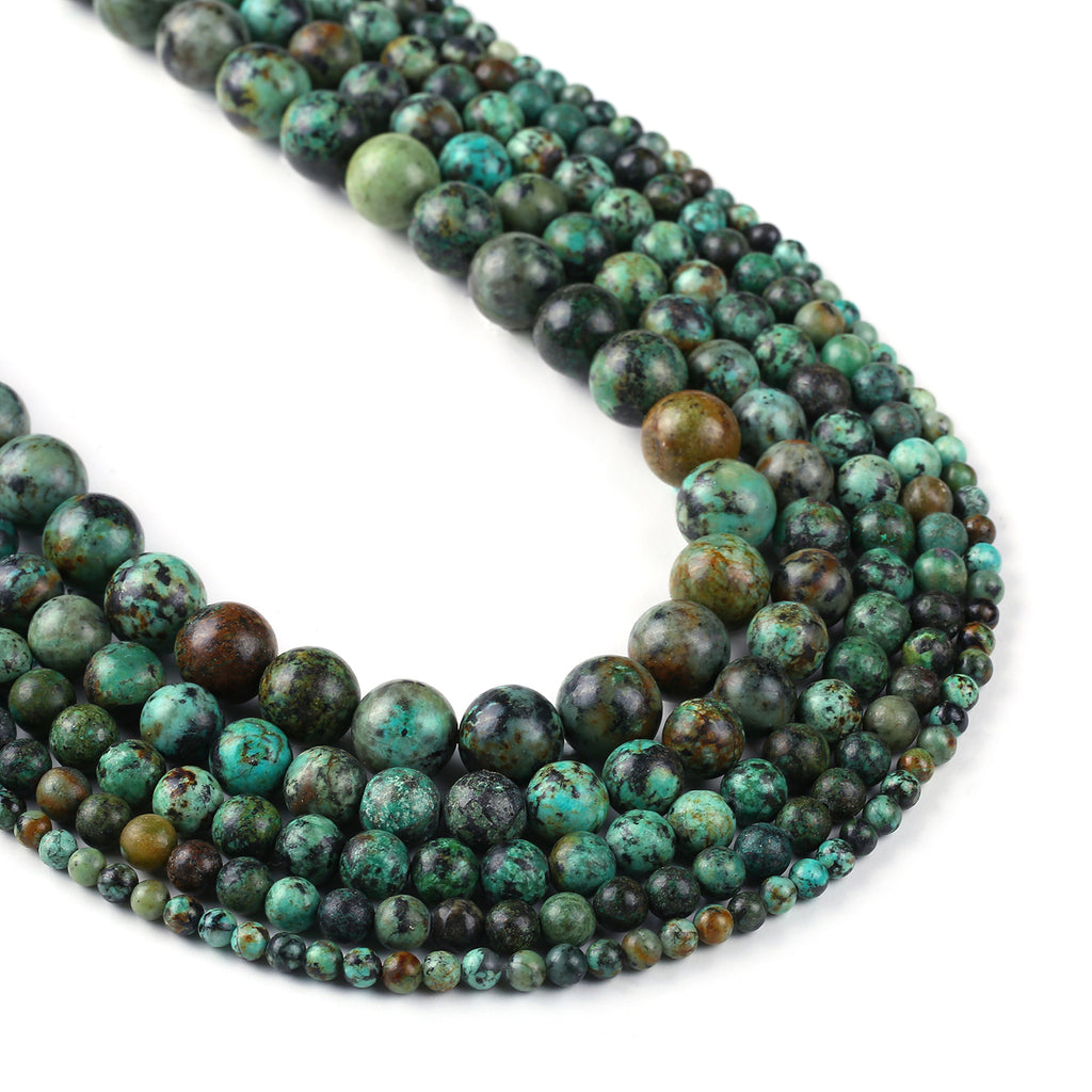 Natural Africa Turquoises Stone beads 4 6 8 10 12mm Round Shaped Beads for Jewelry Making 15