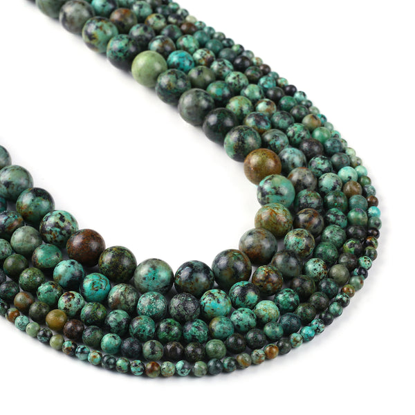 Natural Africa Turquoises Stone beads 4 6 8 10 12mm Round Shaped Beads for Jewelry Making 15" Full Strand 103052