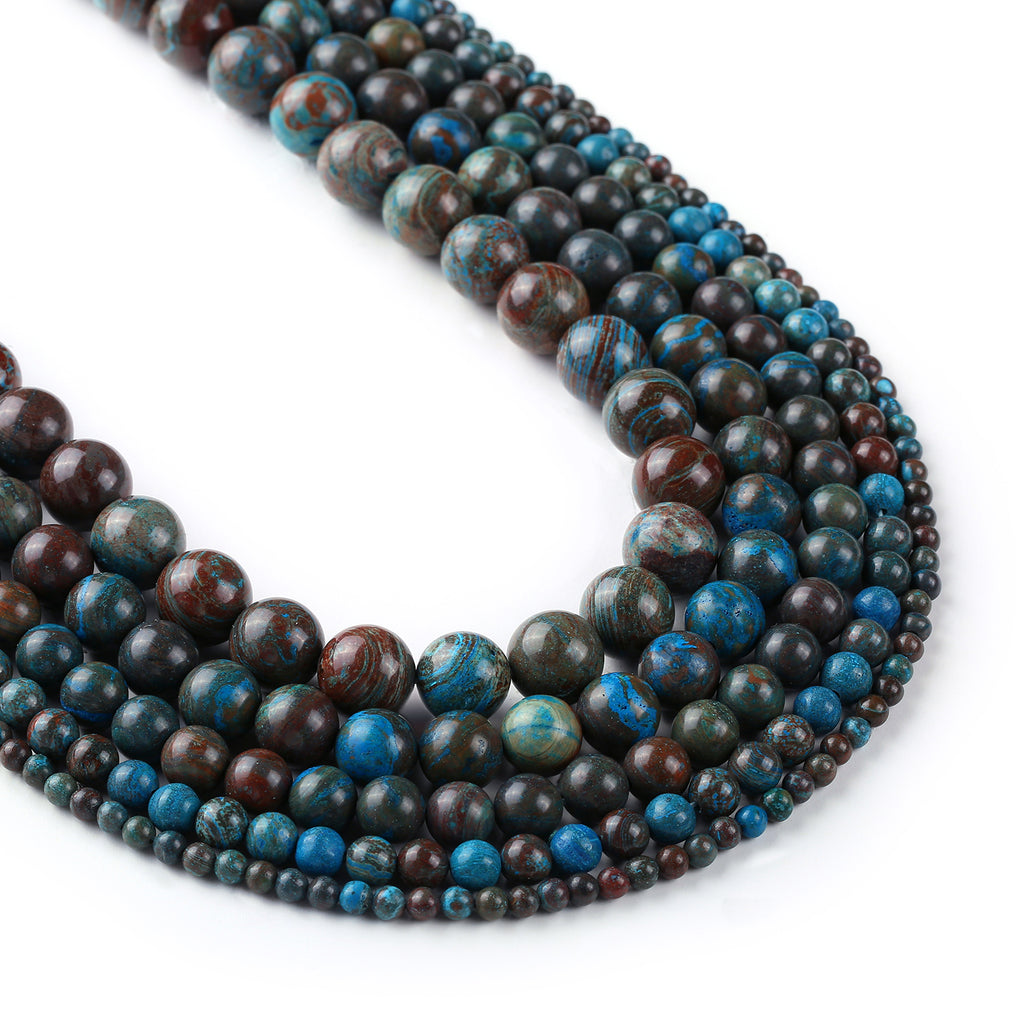 Color Dyed Blue Wood Stone Beads 4 6 8 10 12mm wholesale mala beads For DIY Jewelry Making 15" Full Strand 103062