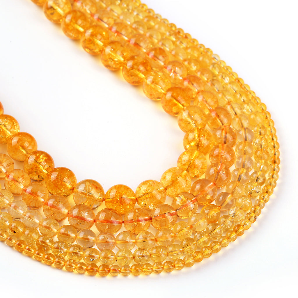 Yellow Synthetic Popcorn Quartz Beads 4 6 8 10 12mm Round Loose Beads gems beads 15" Full Strand 103081
