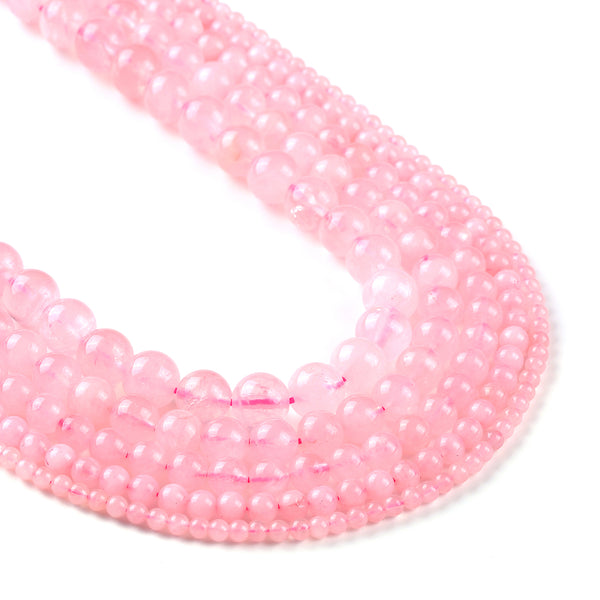 Natural Pink Quartz Gemstone Beads 4 6 8 10 12mm Round Loose Beads gems beads 15" Full Strand 103082