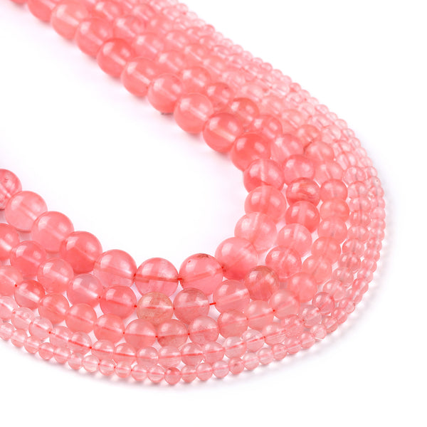 Synthetic Red Crystal Beads 4 6 8 10 12mm Round Loose Beads gems beads 15" Full Strand 103084