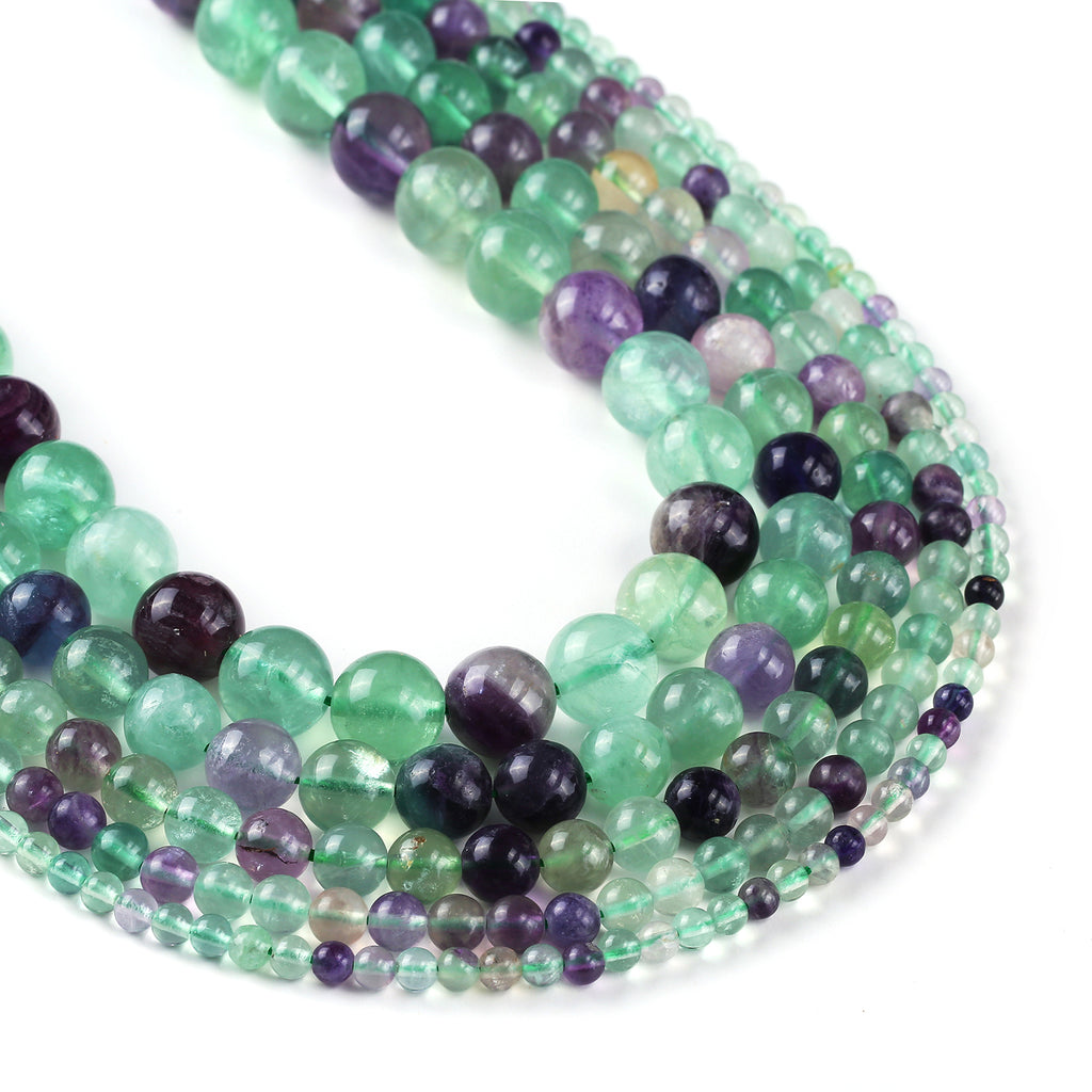 Natutal Green Fluorite beads 4 6 8 10 12mm Smooth Round Gemstone beads 15" Full Strand 103086