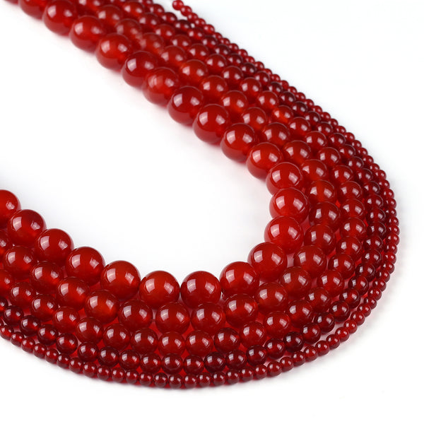 Natural Red Agate beads 4 6 8 10 12mm 7A Quality Gemstone Loose Beads Jewelry Making Findings Crafts 15" Full Strand 103092