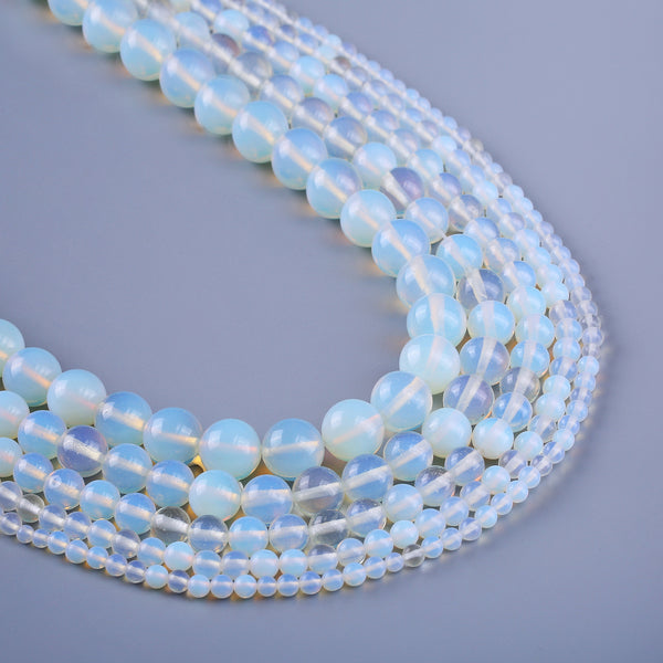 Opal Stone Round Beads 4 6 8 10 12mm Smooth Opal Gemstone Beads Supply 15" Full Strand 103099