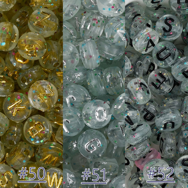 7mm Acrylic Alphabet Letter Beads Name beads Letter A-Z Round Beads Random mixed 100pcs/bag 103122