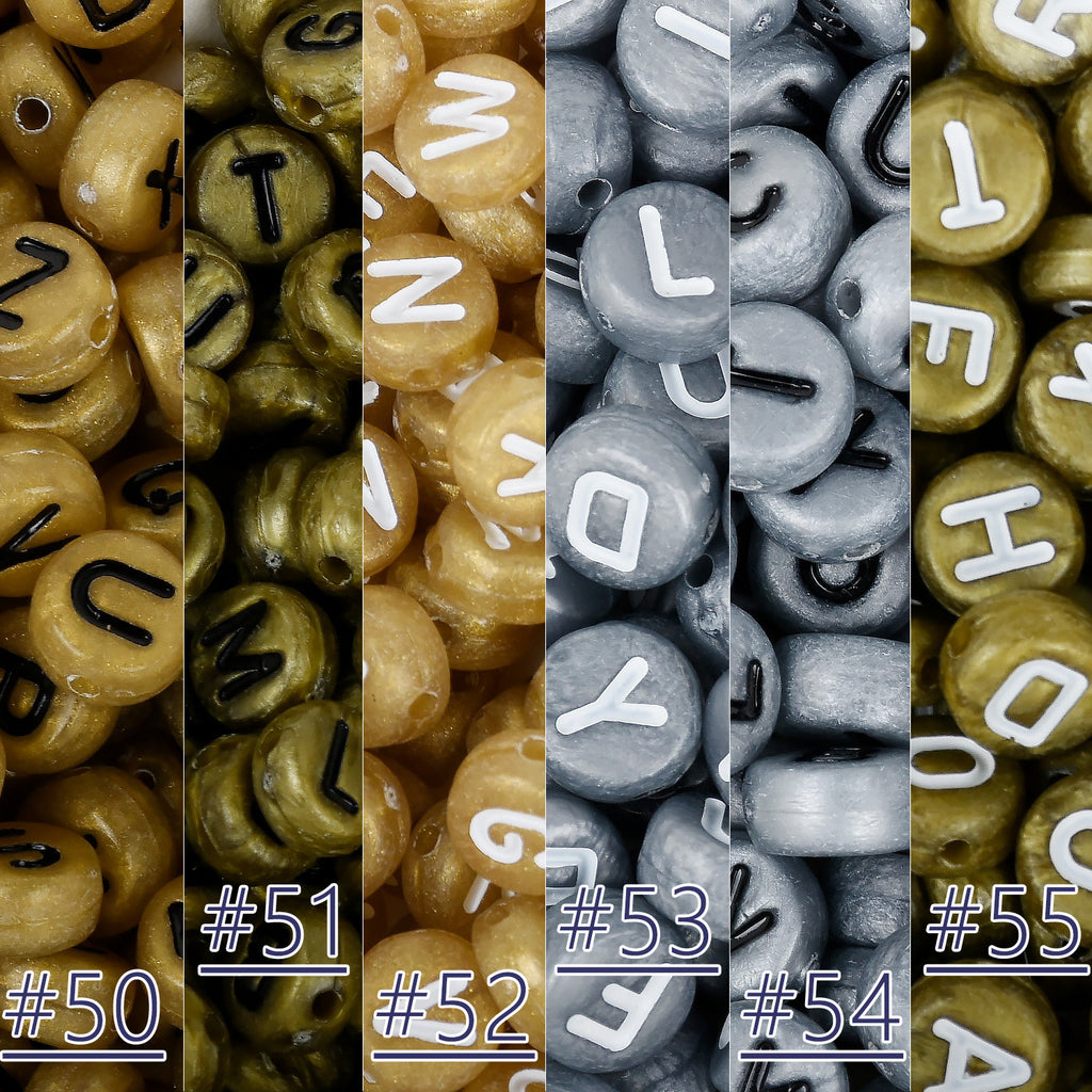 7mm Acrylic Alphabet Letter Beads Mixed Letters hole 1.3mm Round
