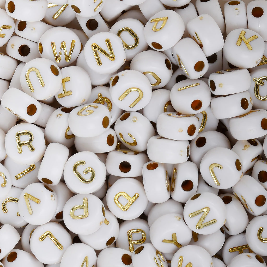 Awesome Alphabet A Letter Beads - Round Acrylic