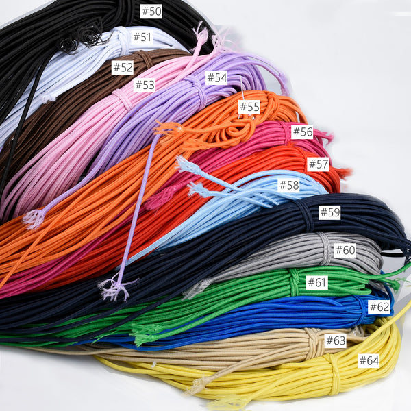 2mm Round Elastic Cord Elastic Rope Stretchable Beading Craft String Choose Color 5 yards 103200