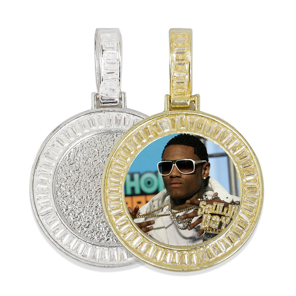 1inch 25mm Hip Hop Pendant, Real Gold Plated Zinc Alloy Pendants, Zircon Setting For Cabochon 2 pieces/lot 103280