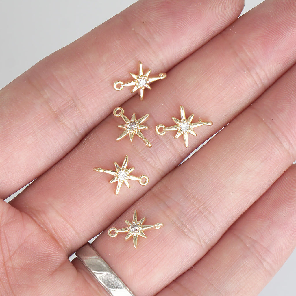 14K Gold Filled Star Charm, Heart Charms For Jewelry Making