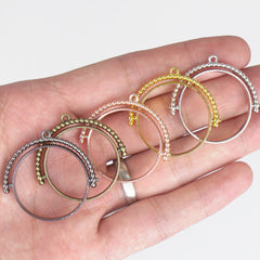 25mm Round Open Back Pendant Resin Setting Blanks Open Frame Rotating Pendant Frame Setting 10pcs 103341