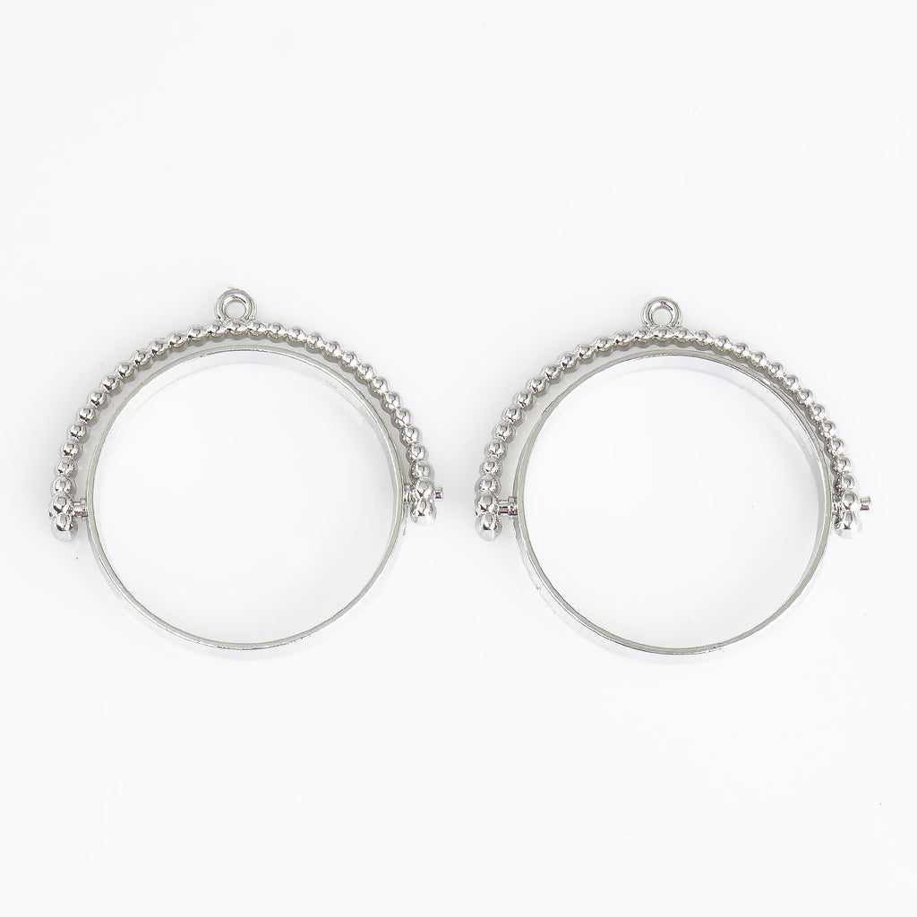 25mm Round Open Back Pendant Resin Setting Blanks Open Frame Rotating Pendant Frame Setting 10pcs 103341