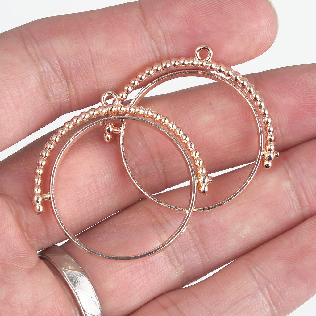 25mm Round Open Back Pendant Resin Setting Blanks Open Frame Rotating Pendant Frame Setting 10pcs 103341