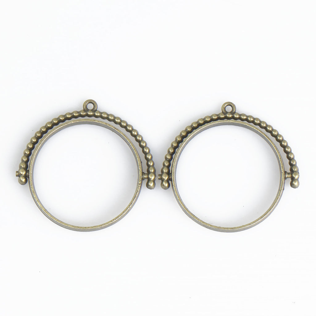 25mm Round Open Back Pendant Resin Setting Blanks Open Frame Rotating Pendant Frame Setting 10pcs 103341